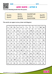 Word Search with letter q